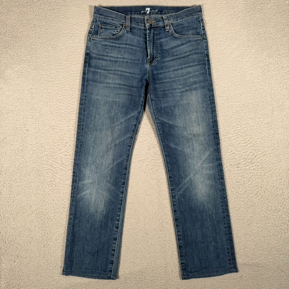 7 For All Mankind Jeans Mens 29x27 Blue Slimmy Slim Denim Casual Preppy Logo